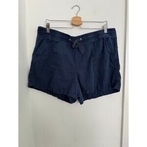 Nautica Women's Navy Linen Blend Drawstring Shorts | Size XXL
